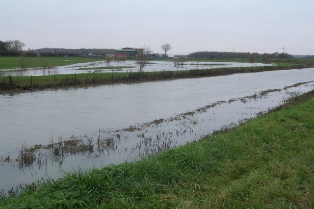 Across the flooded Barlings Eau from... © Chris cc-by-sa/2.0 ...