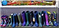 Colourful display of wellies