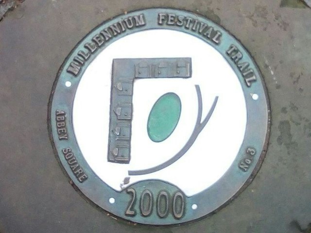 Millennium Festival Trail - Abbey Square plaque - No. 3, Chester