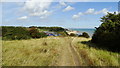 View N along coast path at Walmer & Kingsdown Golf Clubhouse