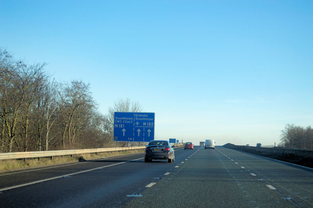 M180 climbing up to cross the River... © John Firth :: Geograph Britain ...