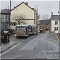 Two Phil Anslow buses, Lion Street, Blaenavon