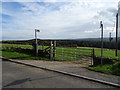 Field entrance and footpath off High Hoyland Lane