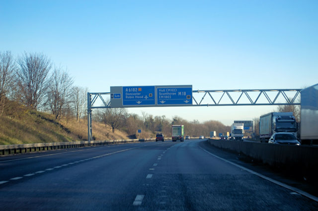 M18 Approaching Junction 3 © John Firth :: Geograph Britain And Ireland