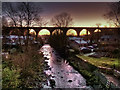 SD6973 : Ingleton Viaduct just after Sunset by David Dixon