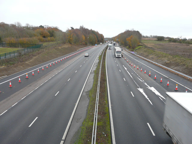 M20 from a new bridge over the motorway