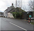 X55/55 bus stop and shelter alongside the B4434, Clyne