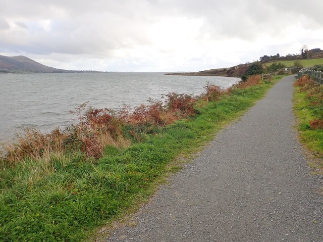 Wide open view of Carlingford Lough  on the approach to the Two Mile River