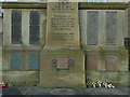 Names on the Eccleshill war memorial