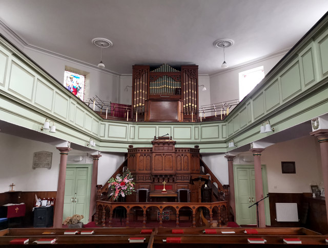 Interior of Heptonstall Methodist Chapel