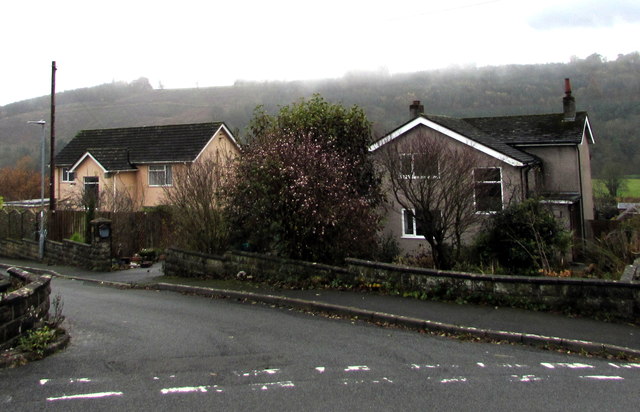 Houses at the southeast end of Sunnybank, Brecon
