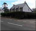 House behind a hedge, Glangrwyney, Powys