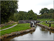 SJ9553 : Hazelhurst Bottom Lock near Longsdon in Staffordshire by Roger  D Kidd