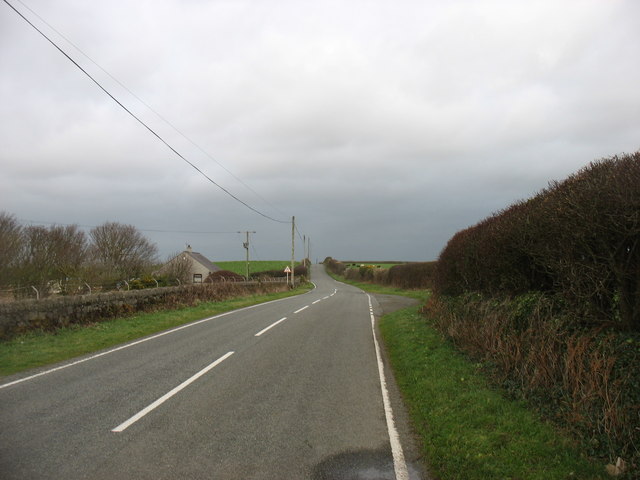 Minor road heading for Bryngwran