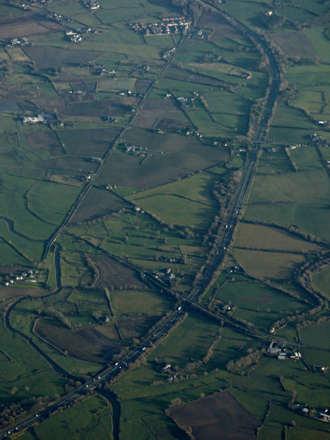 The M1 motorway from the air