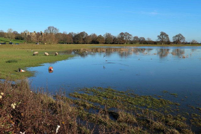Flooded field near Bodiam Castle