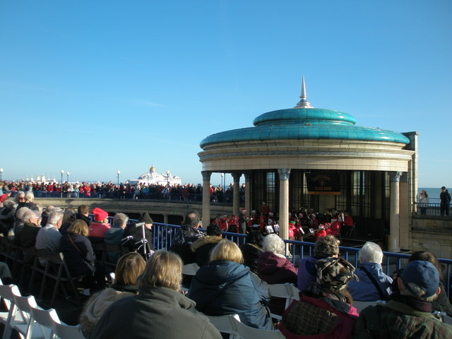 Midday Christmas 2019 view of a concert at Eastbourne Bandstand