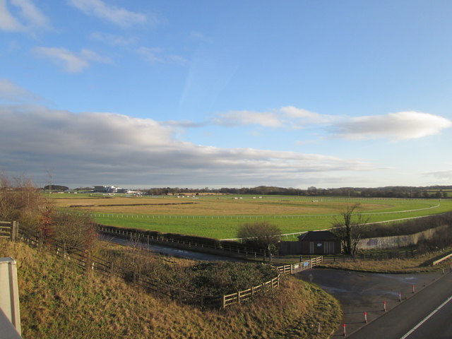Wetherby racecourse from the York Road bridge over the A1(M)