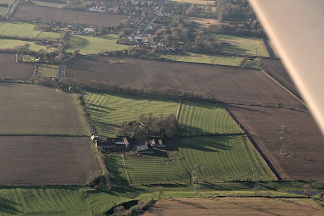 Shallow valley and rig and furrow near Ashdale House, Wootton: aerial 2019 (2)