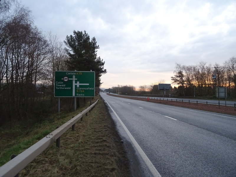 A75 near Collin © JThomas :: Geograph Britain and Ireland