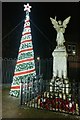 War memorial and christmas tree