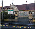 School entrance gates on the south side of Harold Road, Abergavenny