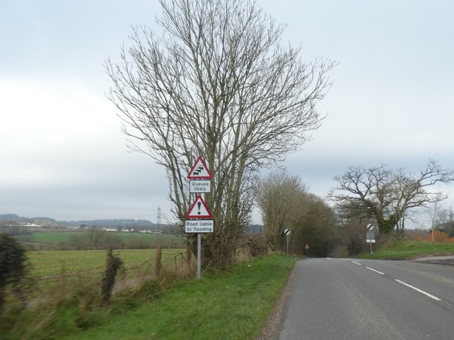 Warning signs on A358, Chard Road, north of Axminster