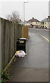 ST3090 : Full litter bin on the west side of Malpas Road, Newport by Jaggery