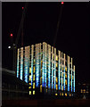 Blue building by night, Battersea Park Road