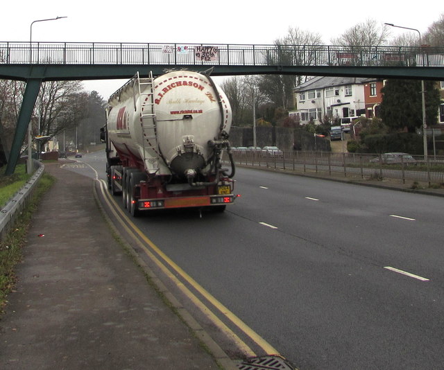 R.J.Rich & Son bulk haulage lorry on the A4051 Malpas Road, Newport