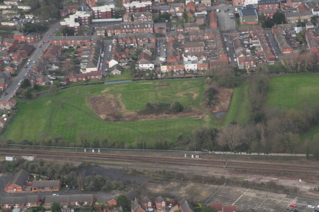 Site of Sleaford Castle: aerial 2020 (1)