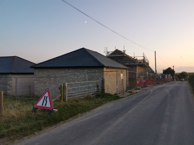 New houses under construction on the edge of Worth Matravers