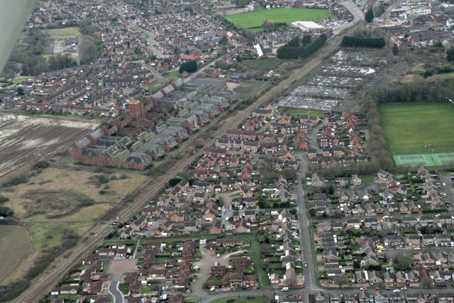 Bass maltings and former Advanta Seeds site, Sleaford: aerial 2020 (2)