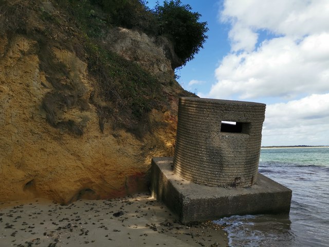 Pillbox on the beach at Redend Point, Studland