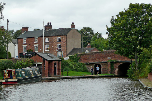 Canal by Newcastle Road in Stone, Staffordshire