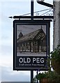 SJ9395 : Sign of the Old Peg by Gerald England