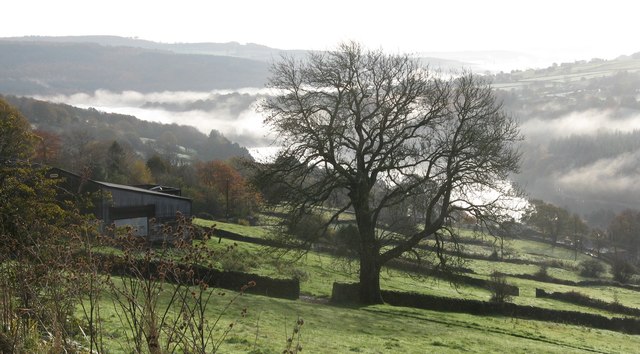 The Ewden Valley on a misty morning