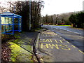 Blue bus shelter alongside the A4109, Crynant