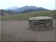 SO7639 : Path marker on the Malvern Hills by Philip Halling