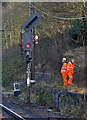 Signal maintenance at Berwick Railway Station