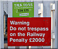 NT9953 : Signs at Berwick Railway Station by Walter Baxter