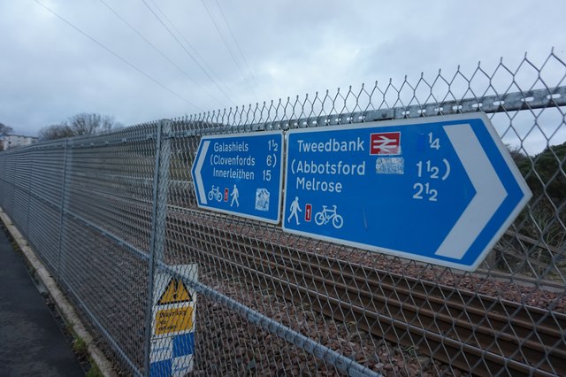 Sign on the Southern Upland Way near Tweedbank