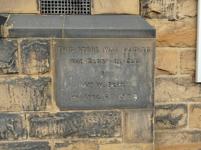 Salvation Army citadel, Ackroyd Street, Morley - foundation stone