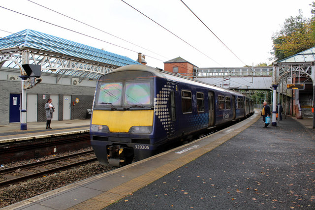 Class 320 train at Port Glasgow station