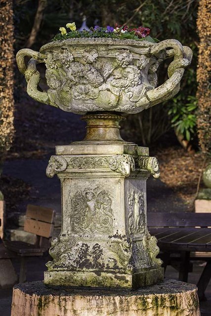 Terracotta copy of the Warwick Vase at Portmeirion