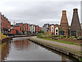 Canalside housing and bottle kilns, Stoke-on-Trent