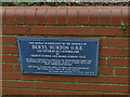 Plaque in Beryl Burton Gardens, Morley