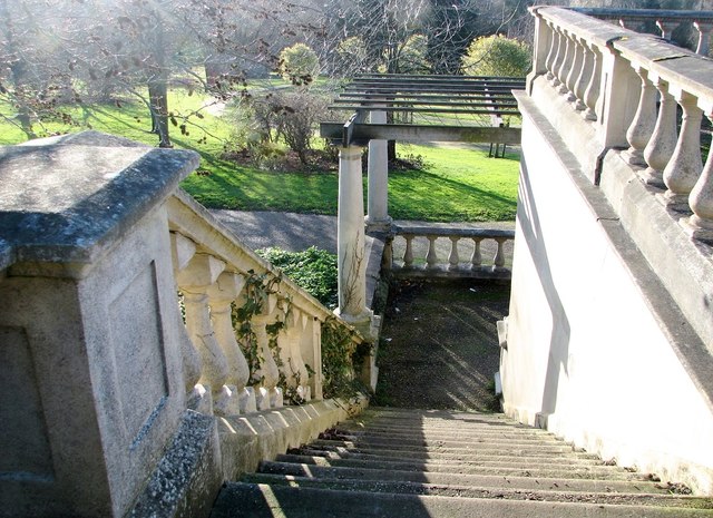 Steps to the viewing platform in Wensum Park