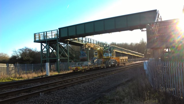 Track maintenance work on the GNGE line near Werrington