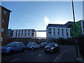 Scene near the apartment blocks on New Road, Radford, Nottingham